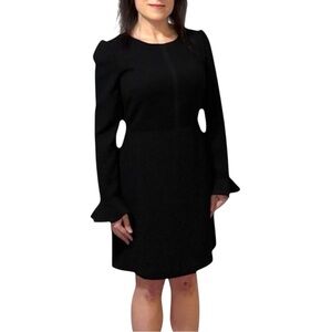Club Monaco Black Cocktail Dress - Size 8 - Long Sleeve - Sheath Kne-Length
